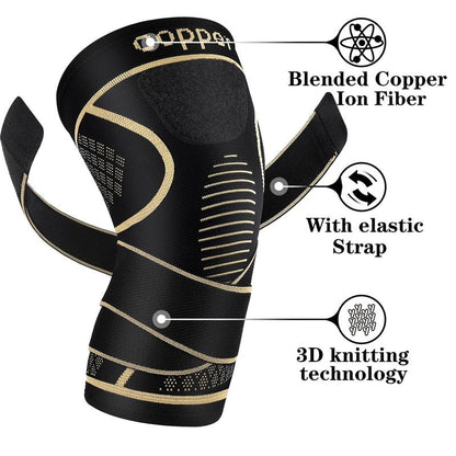 Copper Knee Brace with Strap for Knee Support
