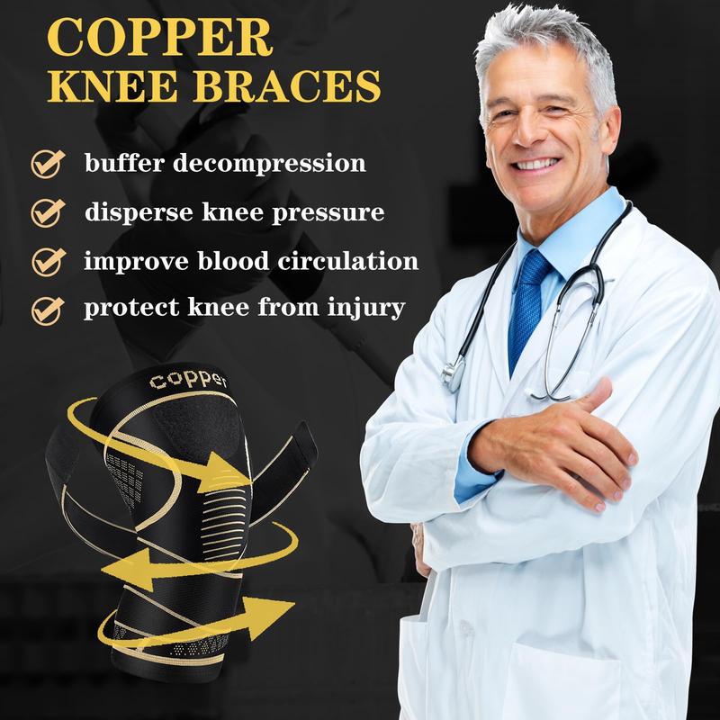 Copper Knee Brace with Strap for Knee Support